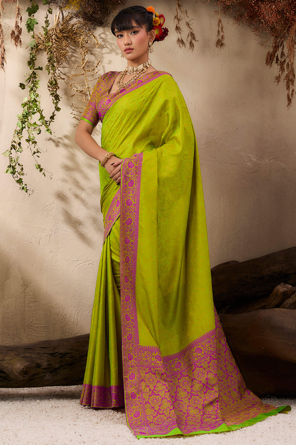 Barf Green Kanjivaram Silk Saree