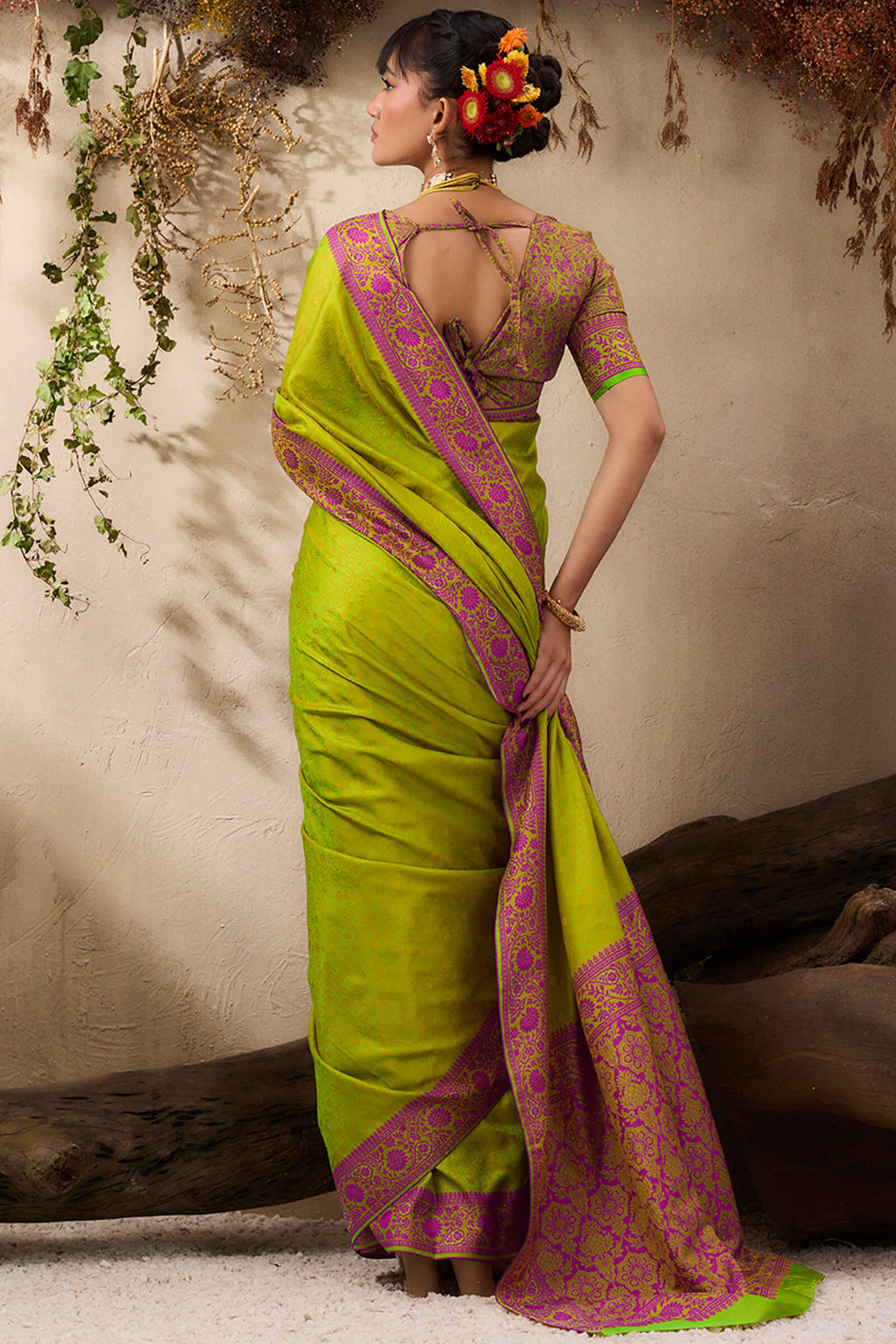 Barf Green Kanjivaram Silk Saree