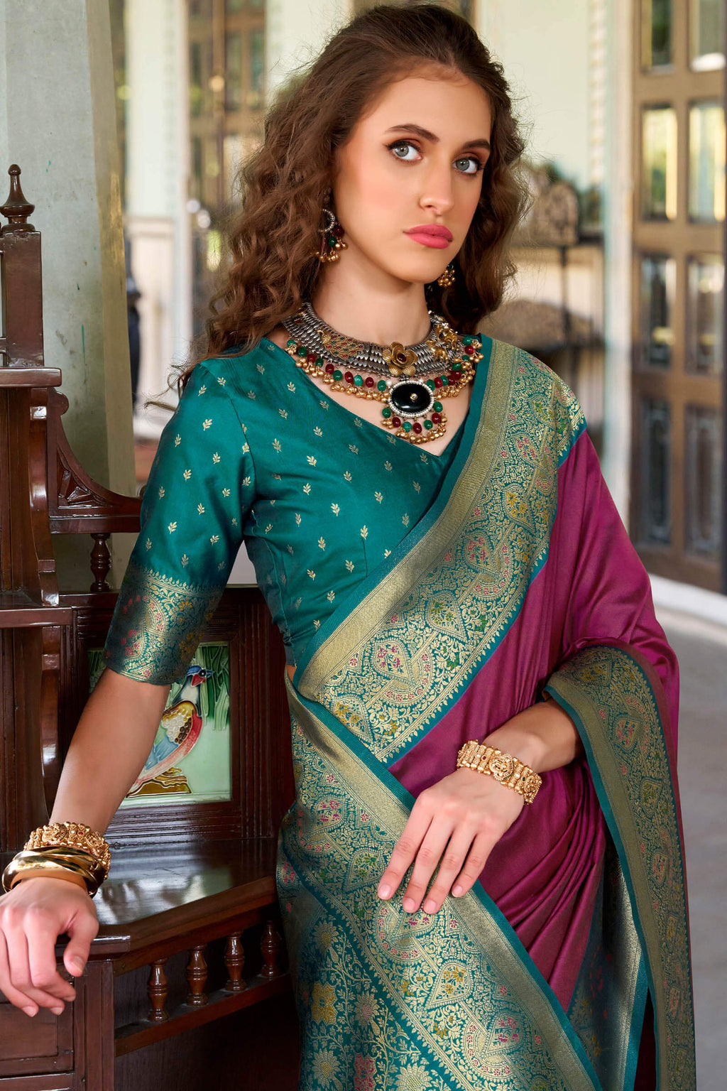 Berry Wine Soft Silk Saree