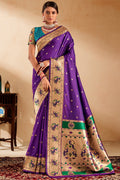 Byzantium Purple Paithani Silk Saree