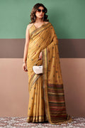 Clay Brown Cotton Silk Saree