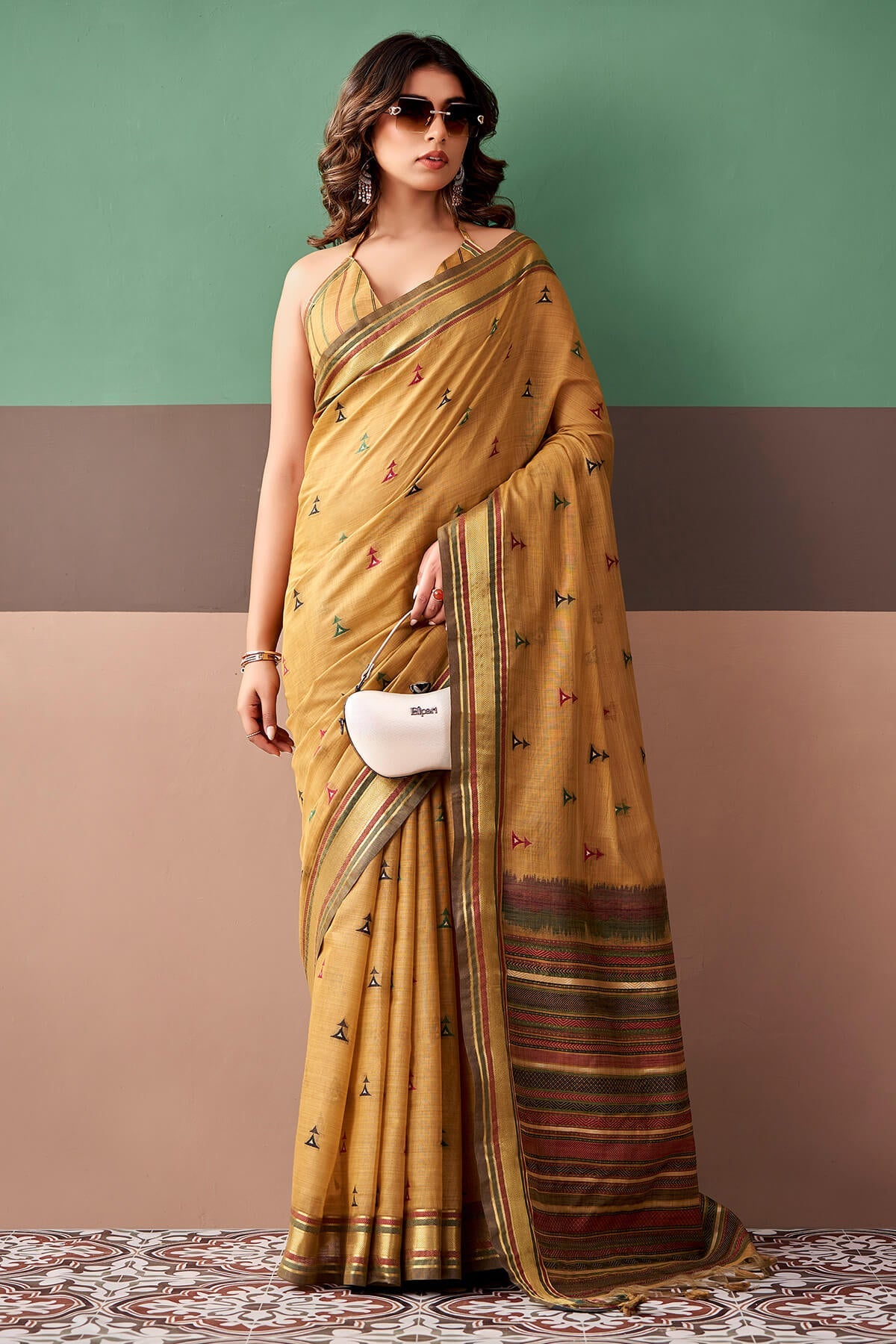 Clay Brown Cotton Silk Saree