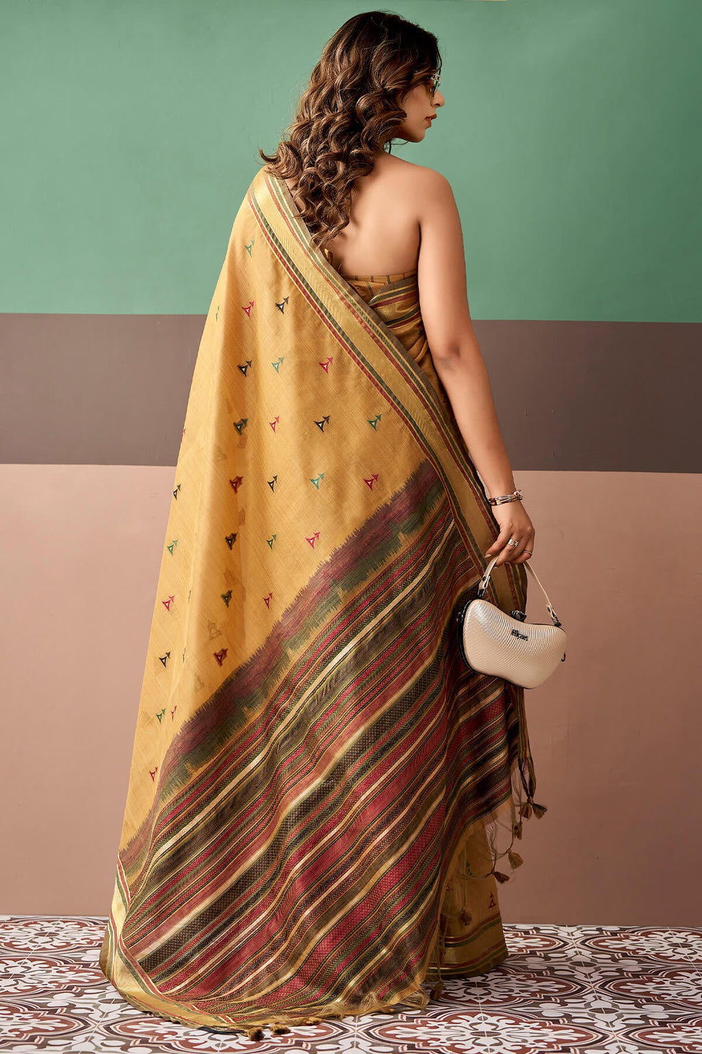 Clay Brown Cotton Silk Saree