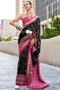 Cosmic Black Soft Banarasi Silk Saree