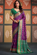 Deep Purple Soft Patola Silk Saree