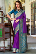 Iris Purple Soft Silk Saree