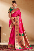 Mandy Pink Paithani Silk Saree