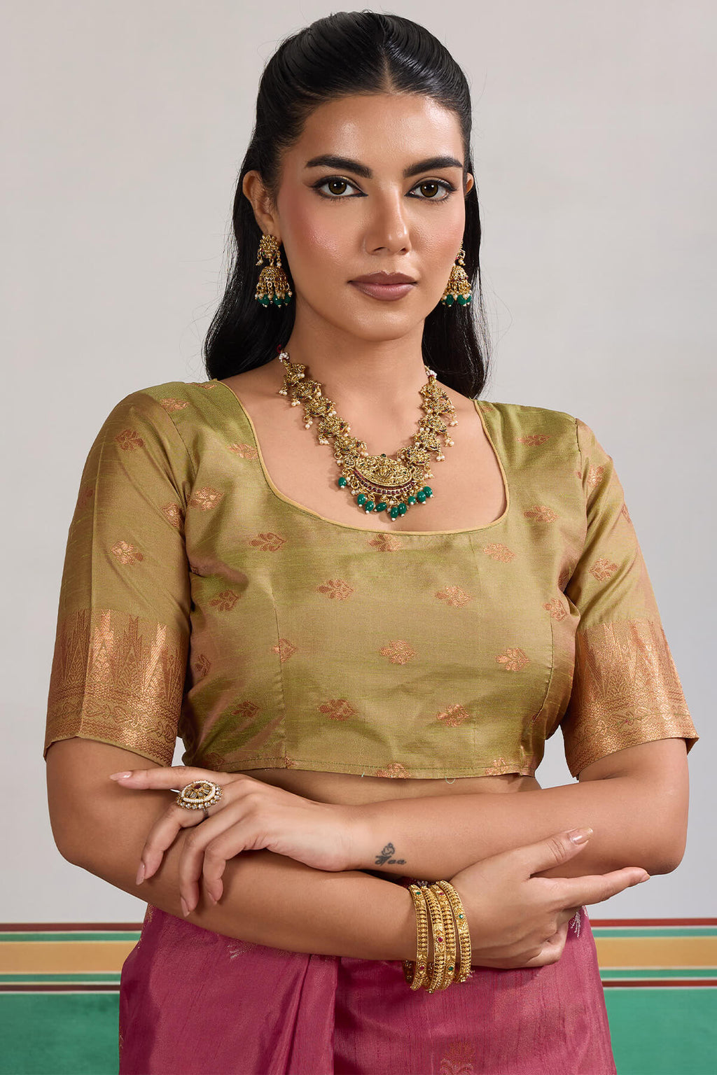 Merlot Wine Banarasi Tussar Silk Saree
