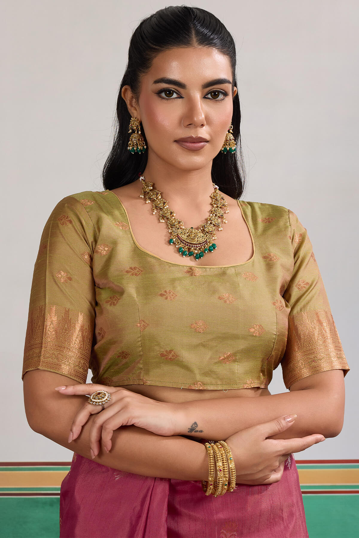 Merlot Wine Banarasi Tussar Silk Saree