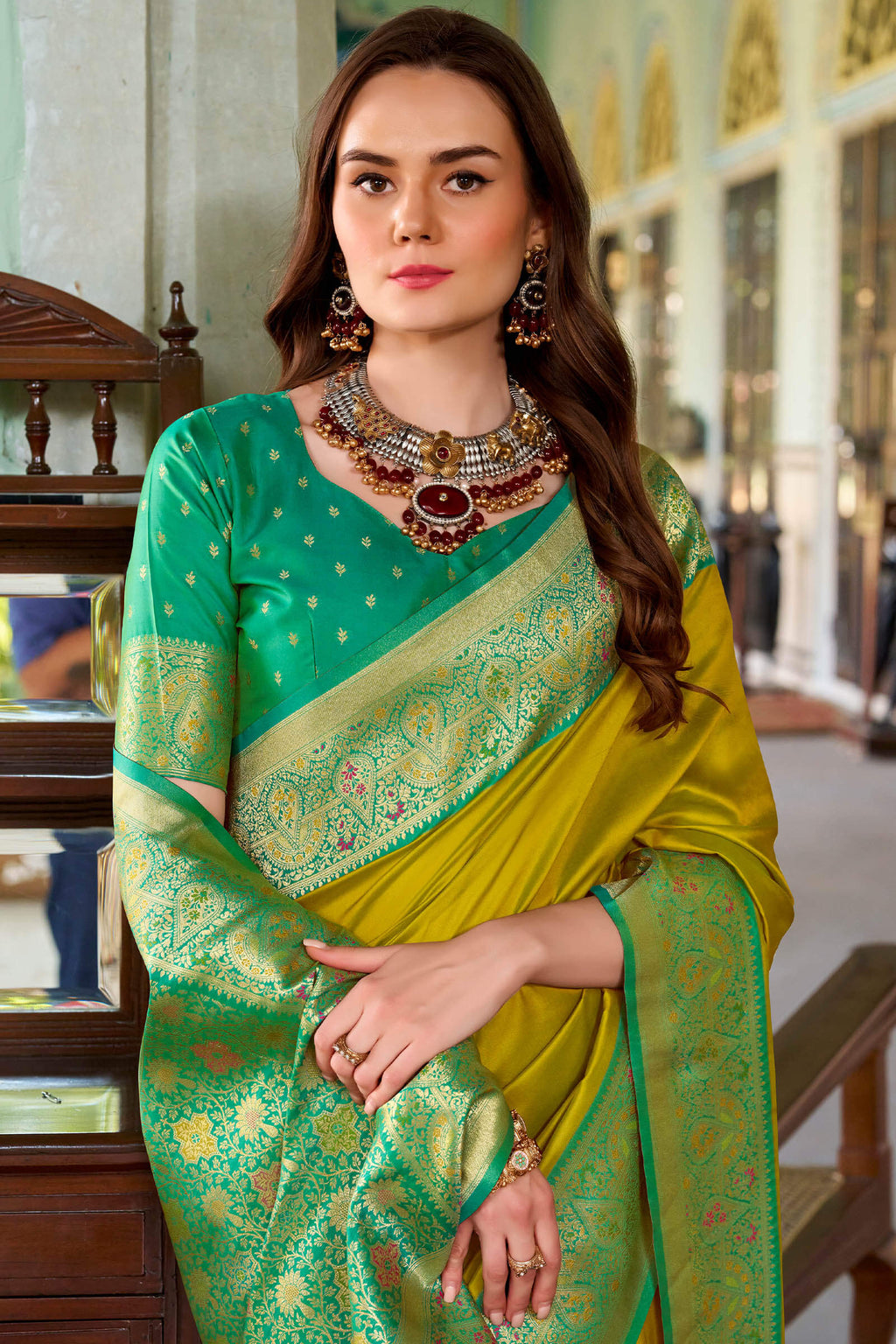 Muddy Yellow Soft Silk Saree