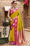 Pirate Gold Satin Silk Saree