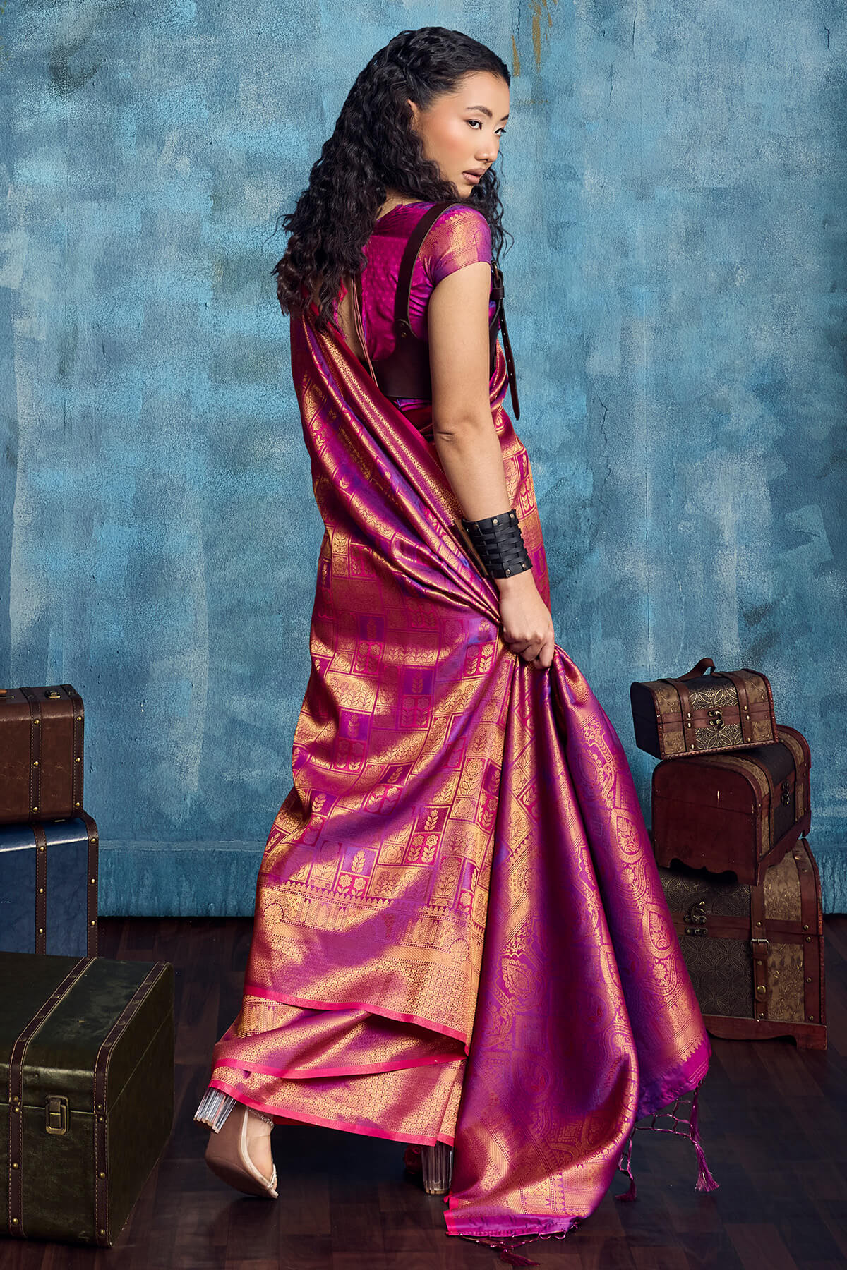 Rich Purple Zari Woven Kanjivaram Silk Saree