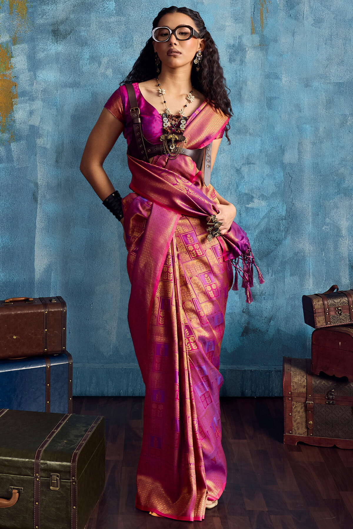 Rich Purple Zari Woven Kanjivaram Silk Saree