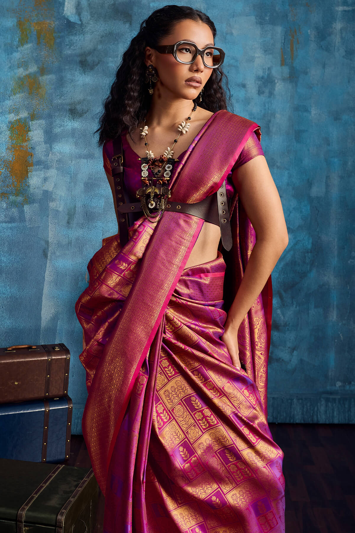 Rich Purple Zari Woven Kanjivaram Silk Saree