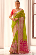 Salad Green Zari Woven Soft Banarasi Silk Saree
