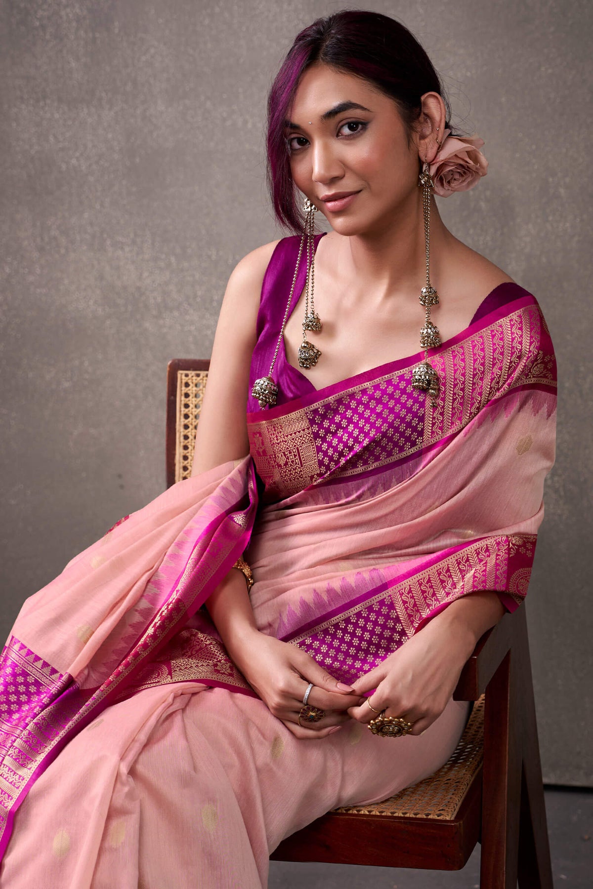 Sea Pink Cotton Modal Silk Saree