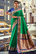 Shamrock Green Soft Paithani Silk Saree