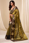 Spicy Mustard Banarasi Tissue Silk Saree