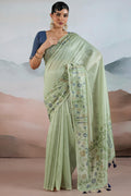 Summer Green Pure Tissue Silk Saree