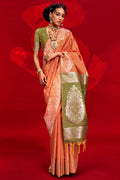 Sunrise Orange Banarasi Tussar Silk Saree