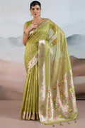 Trendy Green Paithani Tissue Silk Saree